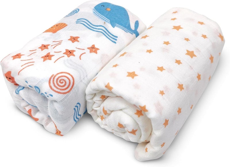 Nuluv Whale Swaddle Wrap - Pack of 2 - Image 1